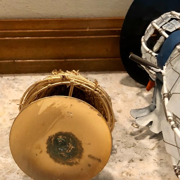 Holiday Decor Bundle Snowman Wire Tiled Gold Metallic Metal Trees Candle Holder - Picture 11 of 13